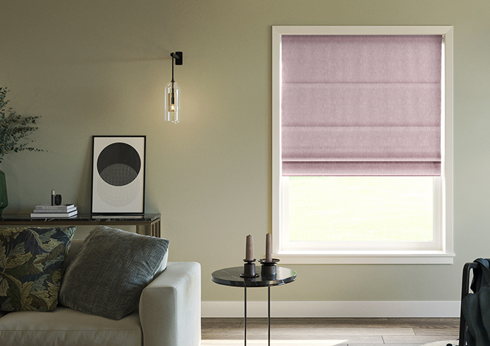 Delicate Chevron, Maroon - Roman Blind - Image 3